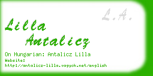 lilla antalicz business card